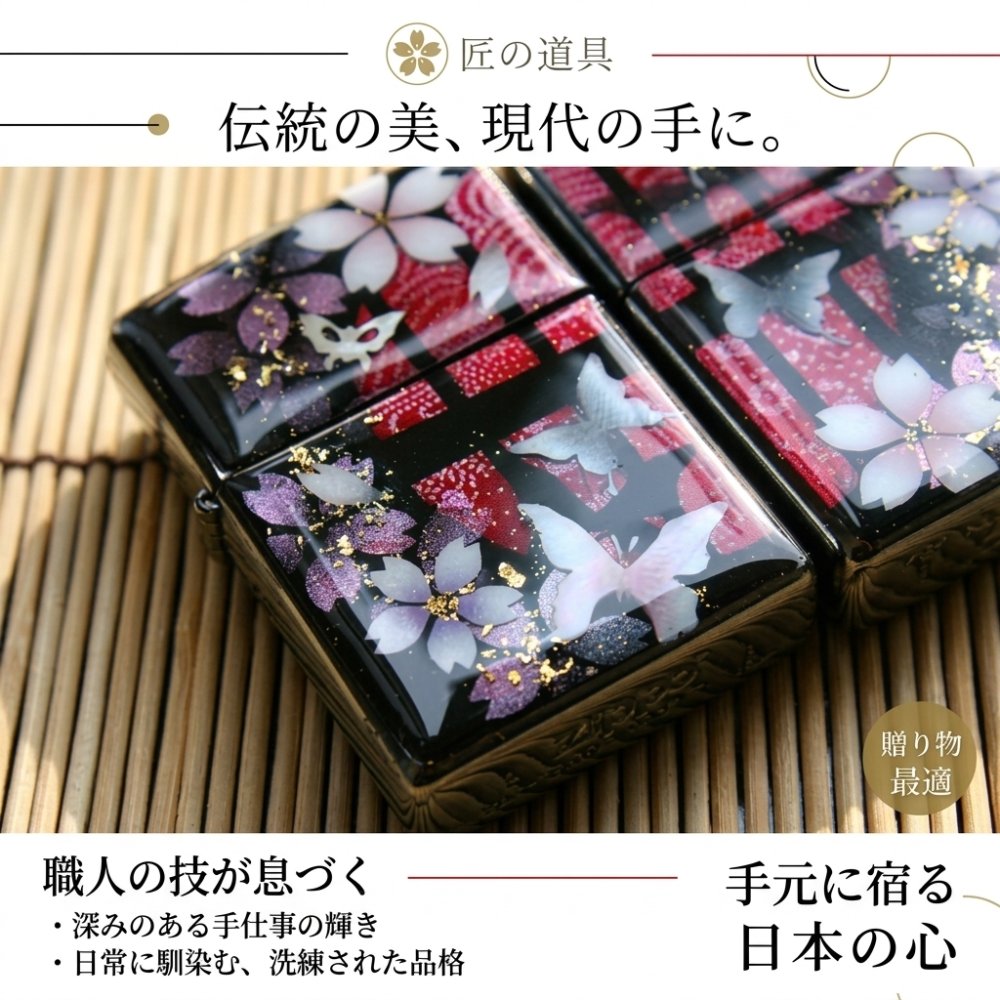 ペアzippoケース「蹴」ライター ジッポ 和柄 伝統 職人 手作り 送料無料 名入れ 桜 さくら 手作り ハンドメイド 記念日 誕生日 プレゼント ギフト