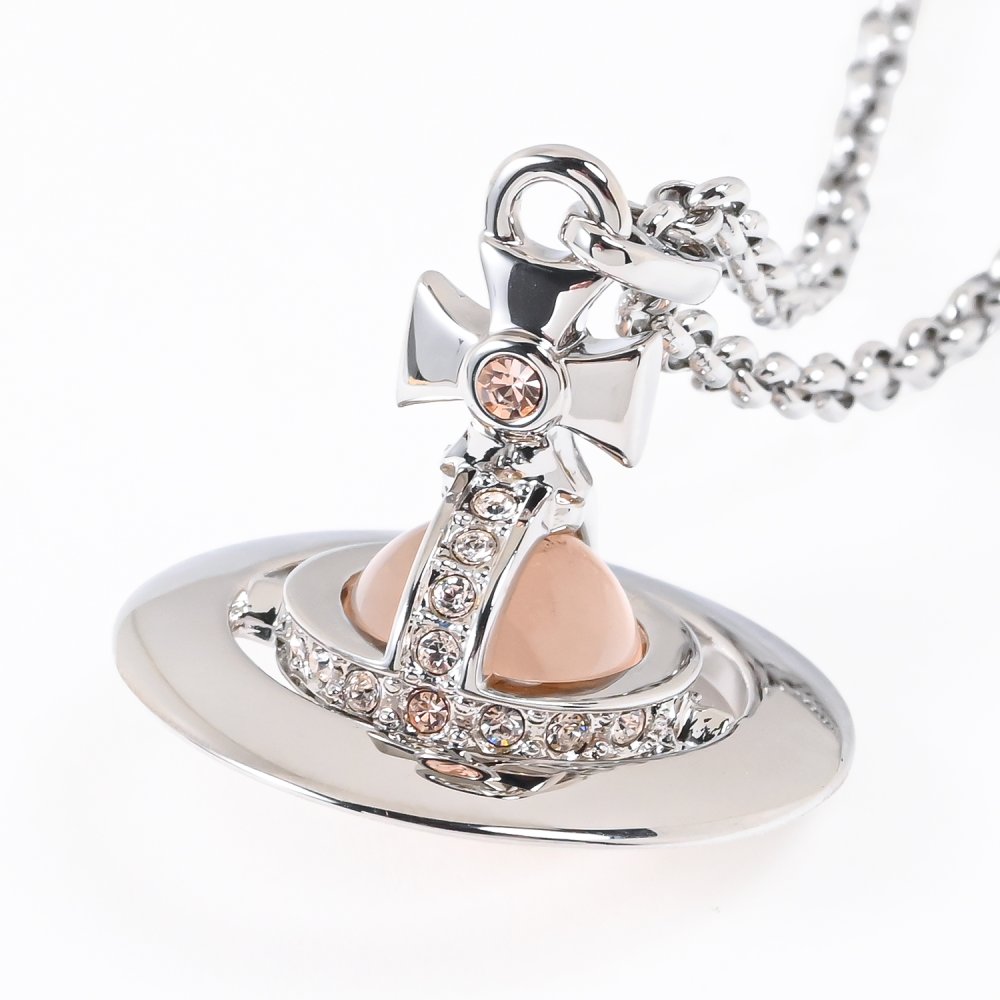 ヴィヴィアンウエストウッド Vivienne Westwood ネックレス ペンダント NEW TINY ORB タイニーオーブ レディース シルバー ライトピーチ 6302009702P762 ジュエリー 送別会 誕生日 結婚祝い 結婚式 彼氏 息子 夫 男性 高級 父の日 母の日【スペシャルラッピング660円(別売り)】 即日発送 彼氏 財布 バレンタイン