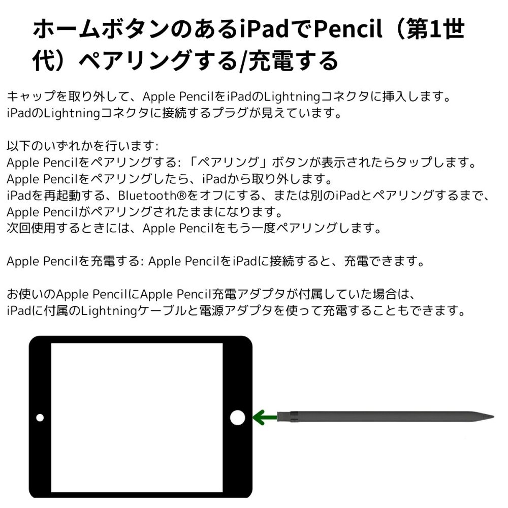 Apple Pencil (第1世代) MYQW3J/A iPad タッチペン Lightning接続 USB-Cアダプタ付属 スケッチ デザイン 学習 ビジネス クリエーティブ #51017