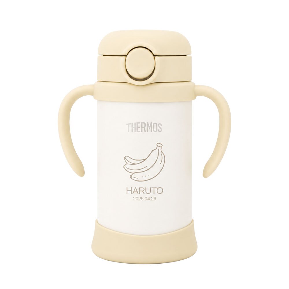 ストローマグ ベビーマグ ベビーストローマグ 両手マグ 名入れ 水筒 Thermos サーモス FJT-350 まほうびん 350ml  名前入り 保冷 真空断熱 魔法びん構造 直飲み ストロー 軽量 両手 かわいい シンプル 子供用 ベビー 赤ちゃん 男の子 女の子 誕生日