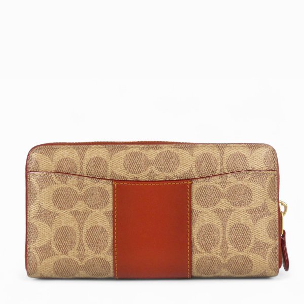 送料無料 コーチ COACH アウトレット 敬老の日 レディース 財布 ラウンドジップ長財布 長財布 CR996 B4NQ4(ブラス×タン ラスト) シグネチャー  ( 女性 プレゼント ブランド 大容量 財布 本革 きちんと感  かわいい おしゃれ )