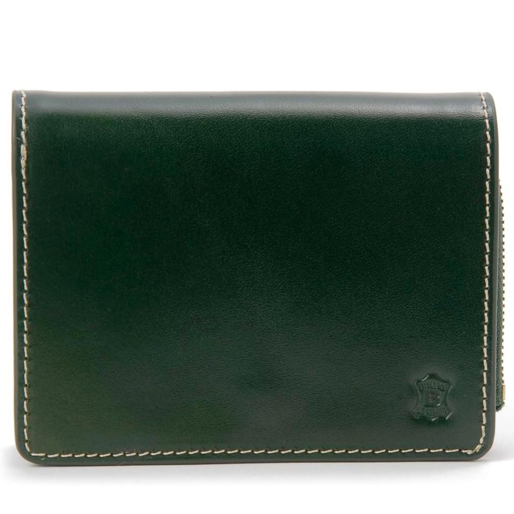 ベリーズヨーク　BELLIES YORK　コンパクト財布　二つ折り財布　BYTM1916GR　グリーン　緑色　ベジタブルタンニン　イタリアンレザー　牛革　”エイジングを楽しむ革小物”