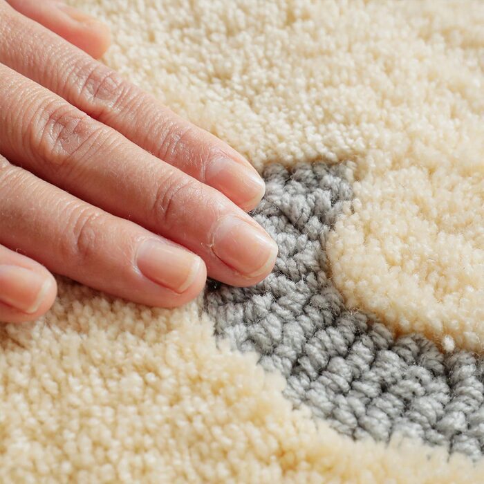 ラグ カーペット プロムナード玄関マット 45×60cm 手洗いOK すべり止め HOT対応・床暖房対応 立体感 日本製 新生活