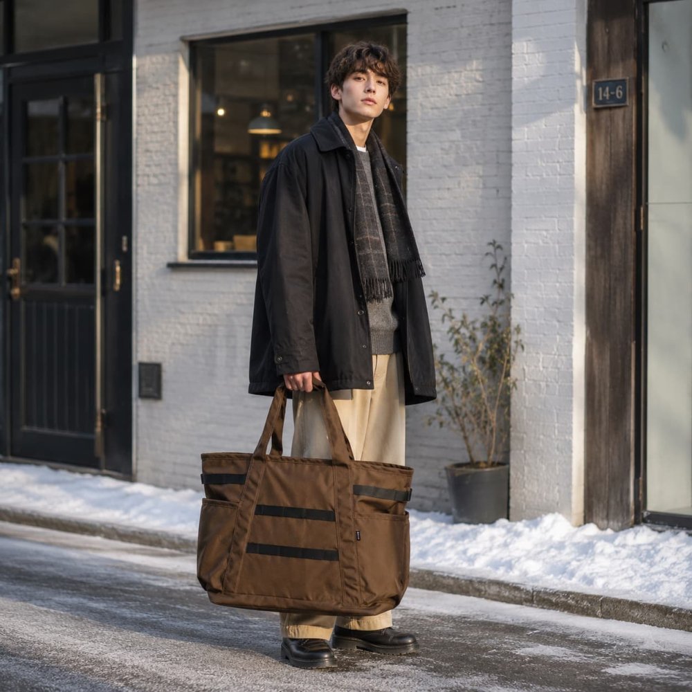 snowpeak Recycled Cordura Tote Bag トートバッグ トート 大容量 手持ち 普段使い シンプル レディース メンズ ギフト プレゼント ブラック bb26su002