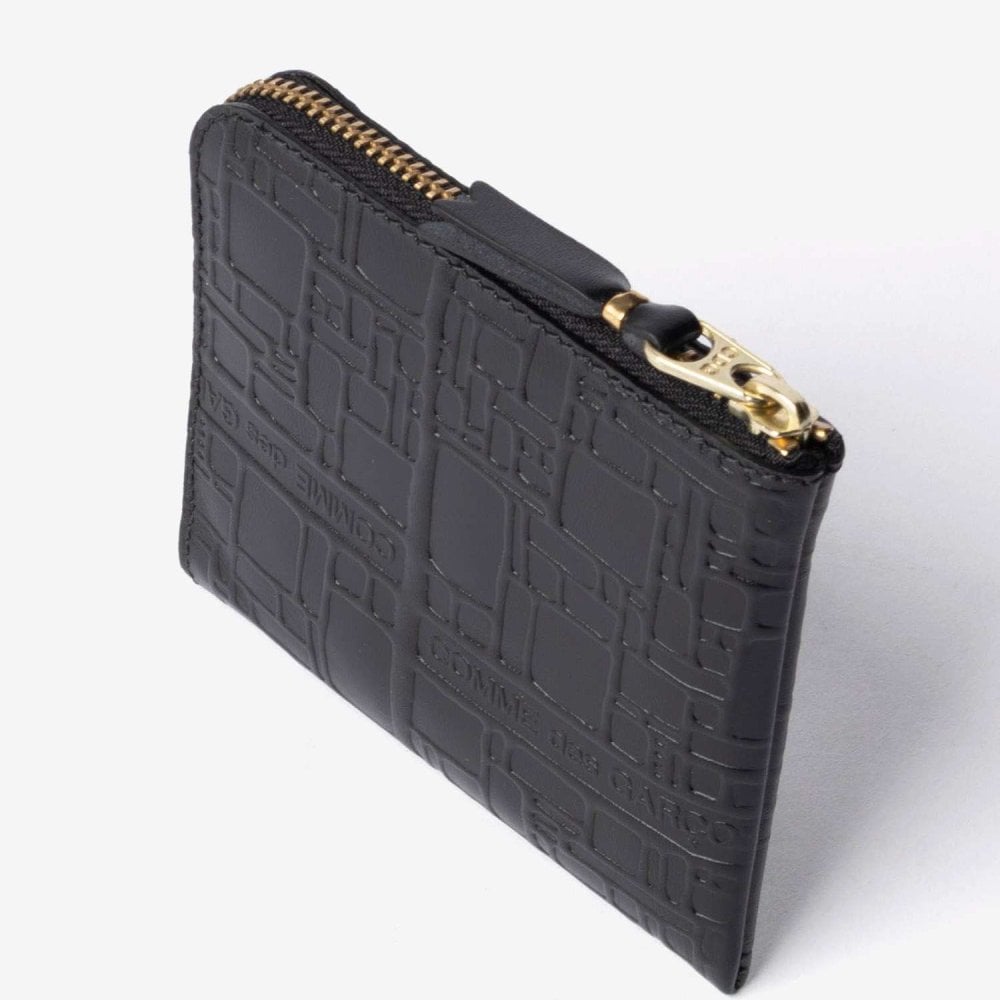 コムデギャルソン COMME DES GARCONS EMBOSSED LOGOTYPE エンボスロゴタイプ HALF ZIP WALLET ハーフジップ ウォレット SA3100EL ミニ財布 L字ファスナー コインケース ユニセックス 財布