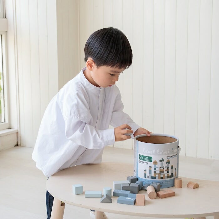 知育玩具 2歳から 木製 積み木 ウドゥンブロックス 50ピース 3色展開 おもちゃ 出産祝い 誕生日プレゼント 男の子 女の子 レーベルレーベル