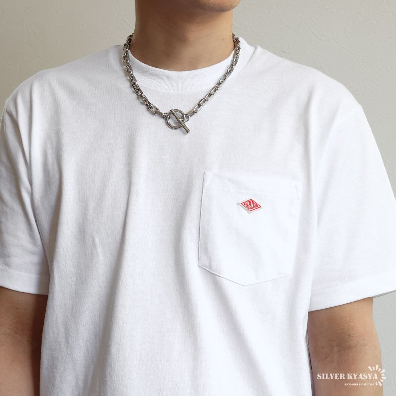 ステンレス マンテルネックレス ごつめ 長小豆 コマ長 チェーンネックレス シルバー 重厚感 シンプル 存在感 メタル お洒落 スクエア メンズ 男性 金属アレルギー対応