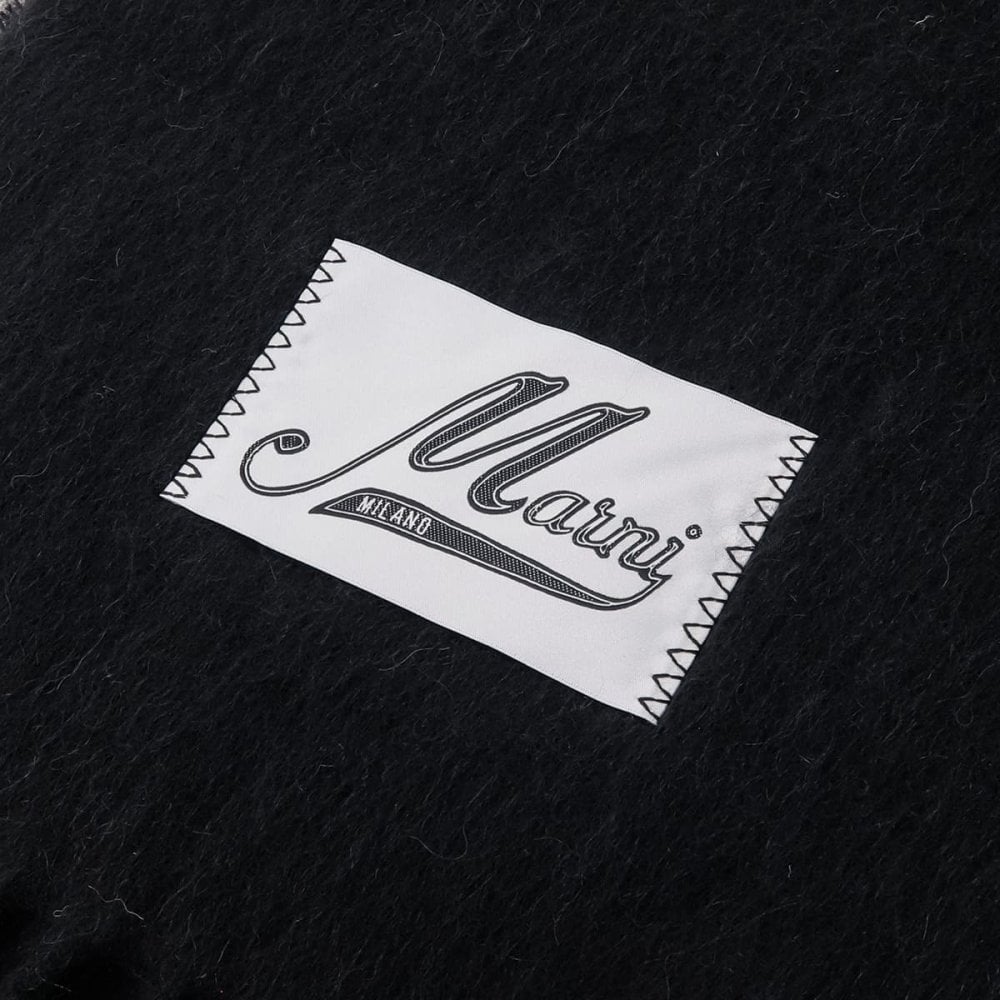 マルニ MARNI マフラー レディース SCMC0059Y0 UTW918 00N99 BLACK ブラック アルパカ 大判 ストール スカーフ フリンジ ロゴ ロゴラベル 防寒 秋冬 ブランド プレゼント ギフト