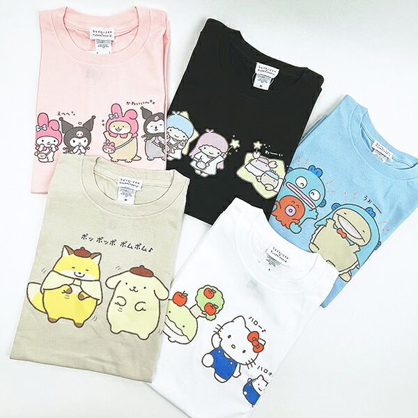 サンリオ キキララ × なんでもいきもの Tシャツ(M) ブラック アパレル Sanrio 送料込み
