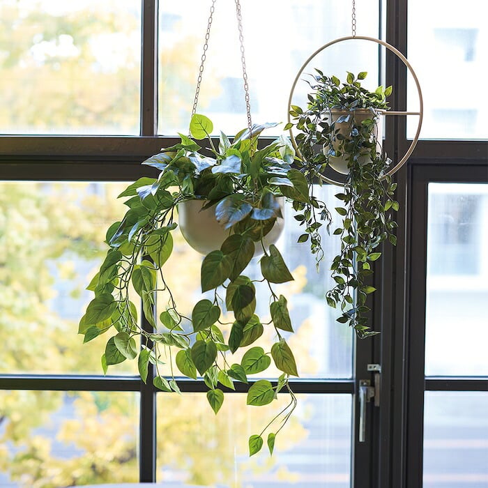 観葉植物 造花 ポトス BROWN 全高約80cm フェイクグリーン 高級 本物そっくり リアル おしゃれ 卓上 インテリア 人工観葉植物 アーティフィシャルグリーン 垂れ下がる つる オフィス 店舗 開店祝い 室内 リビング 玄関 トイレ 風水 フェイク