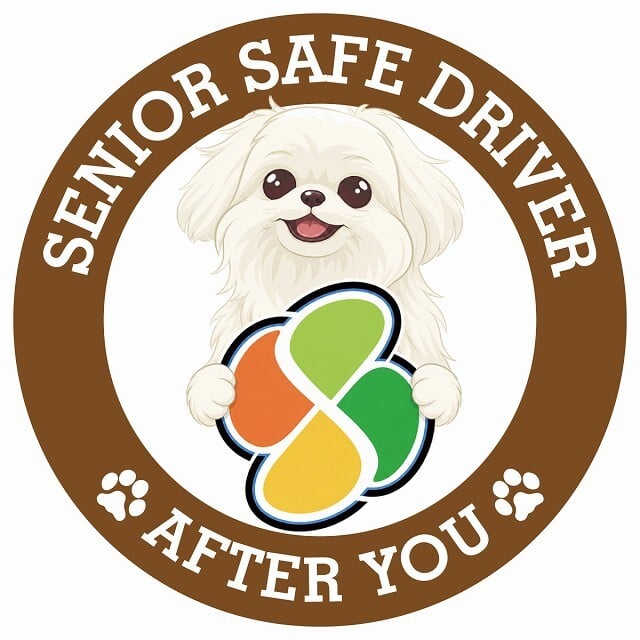 カーサイン 高齢者マーク SENIOR SAFE DRIVER マルペキ ステッカー シール 直径13cm 肉球 日本製 車