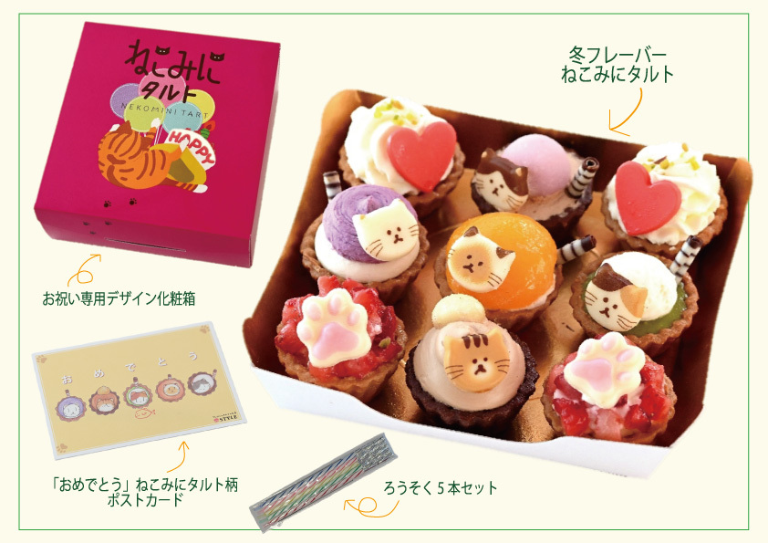 【祝！誕生日】ねこみにタルトセット 9個入 冬フレーバー
