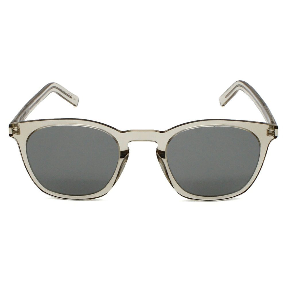 サンローラン Saint Laurent サングラス グローバルフィット UVカット ウェリントン アイウェア SL 28 SLIM-006 メンズ レディース ユニセックス ベージュ+シルバー 国内正規品