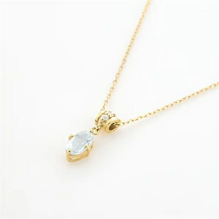 【無料ラッピング】  ヨンドシー 4℃ EAU DOUCE４℃ K10イエローゴールド ネックレス アクアマリン ホワイト トパーズ ブランド 正規品 新品 ギフト プレゼント 人気 おすすめ 誕生日 記念日 クリスマス 送料無料