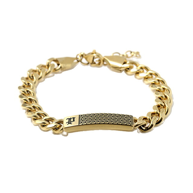 ポリス ブレスレット メンズ ブランド POLICE CHAINMALE プレート GB0078102 ゴールド アクセサリー