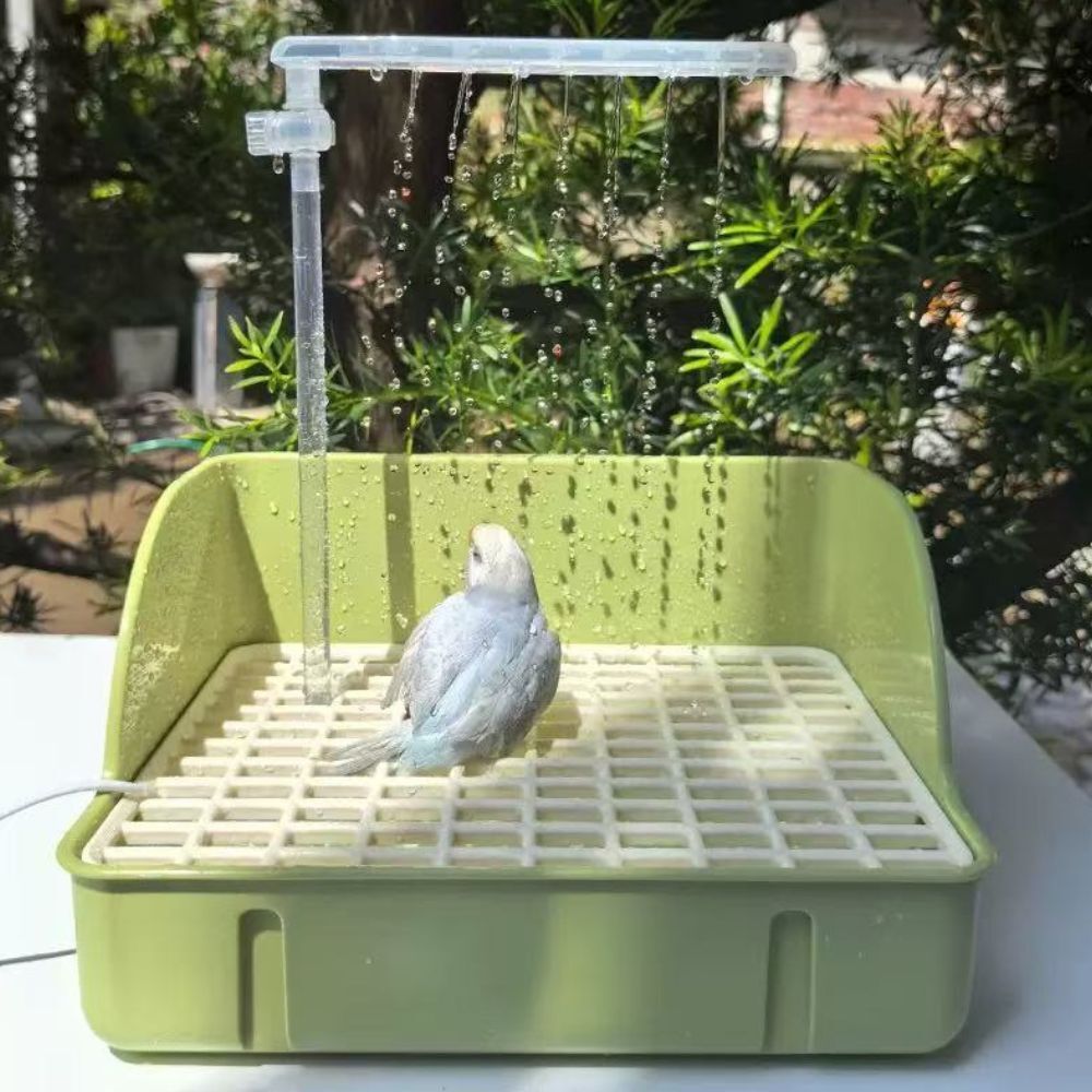 鳥用シャワー ノズルパーツ ダブルシャワー設計 自動循環シャワー バードバス用 小鳥 水浴び用品