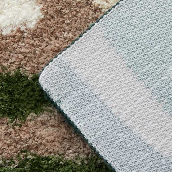 ラグ カーペット 玄関マット 室内 屋内 マット モンステラマット 立体感 北欧 オシャレインテリア おしゃれ オシャレ デザインマット 滑り止め 緑色 グリーン 茶色 ブラウン 引っ越し 新生活