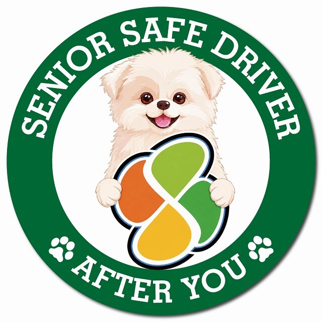 カーサイン 高齢者マーク SENIOR SAFE DRIVER シーポメ マグネット 強力 直径13cm 肉球 日本製 車 ステッカー