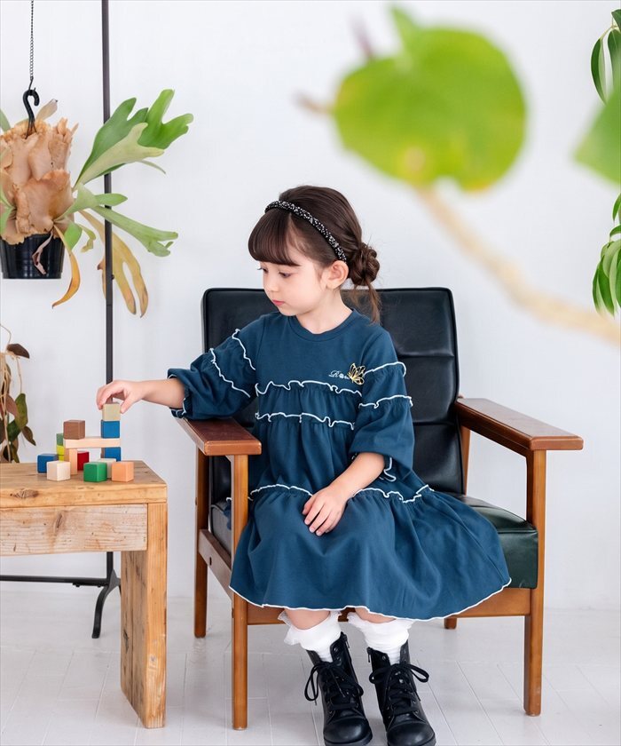 Rora ワンピース 通販 キッズワンピース ティアードワンピース 子どもワンピース お出掛け 通園通学小学生 お出かけデイリー 発表会結婚式 誕生日プレゼント 長袖 春秋冬 可愛いおしゃれ かわいい おしゃれ カジュアル 姉妹お揃い