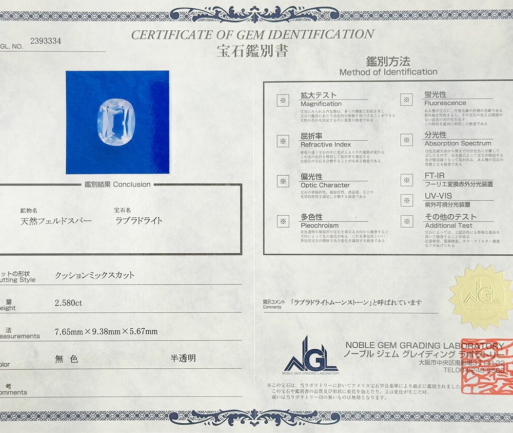 希少 ラブラドライト 2.580ct ルース 宝石 裸石 オレンジ ブルー グリーン ムーンストーン ジュエリー オリジナル 制作 コレクション 記念 お守り クリスマス 誕生日 プレゼント