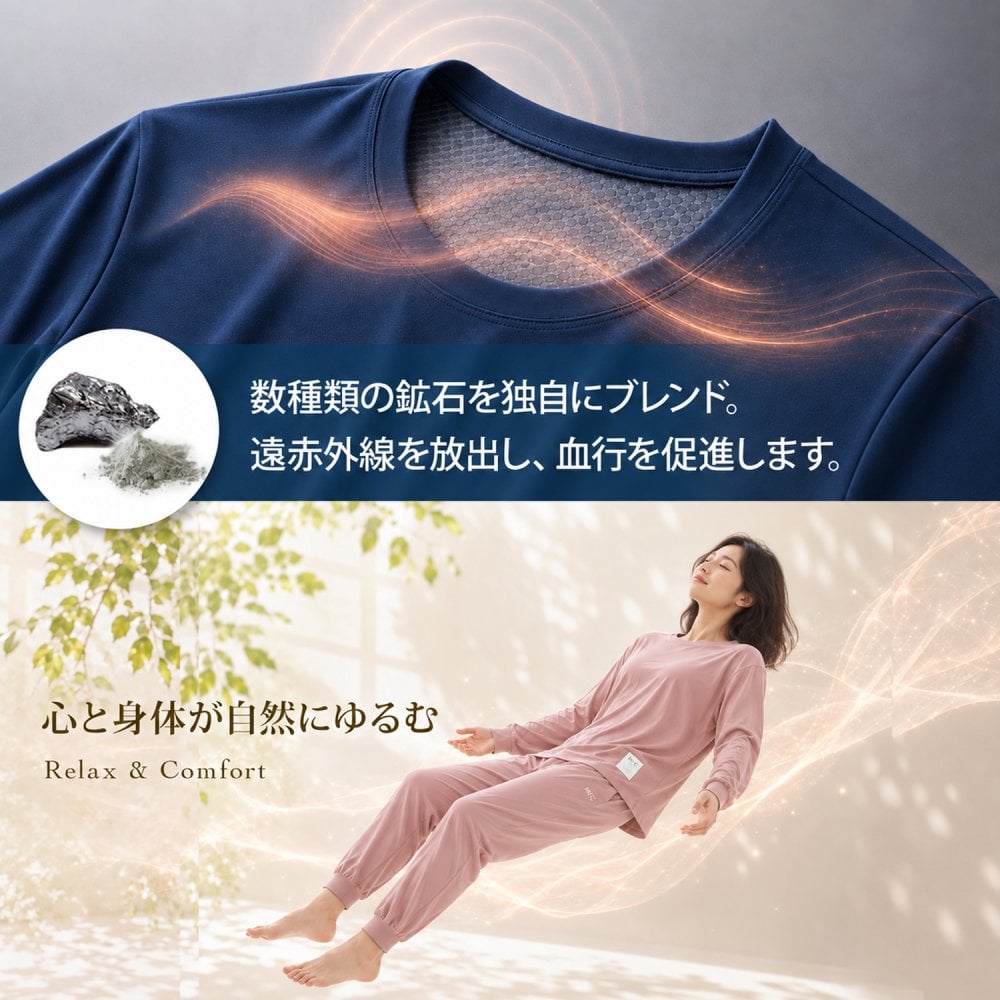リカバリーウェア｜深く眠るための機能性パジャマ PRIME SLEEP 血行促進 寝ながら温活 冷え対策 上下セットアップ 送料無料 レディース 女性用 ルームウェア 長袖 部屋着 おしゃれ 睡眠 ギフト プレゼント ピンク グレー M L Hotel Calm ペアパジャマ 誕生日 プレゼント 父の日 母の日 敬老の日  誕生日 出産祝い 結婚祝い ホワイトデー 新生活
