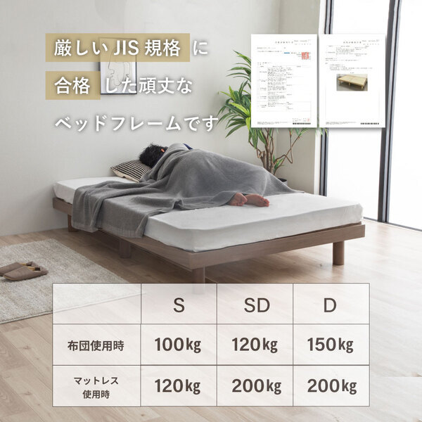 涼風すのこ 【susu/スースー】細桐すのこ ダブル すのこ 通気性抜群 最大耐荷重200kg 高さ調節4段階 頑丈設計 並べて使える 組み立て簡単 カビに強い 快眠 おしゃれ シンプルデザイン 5-004