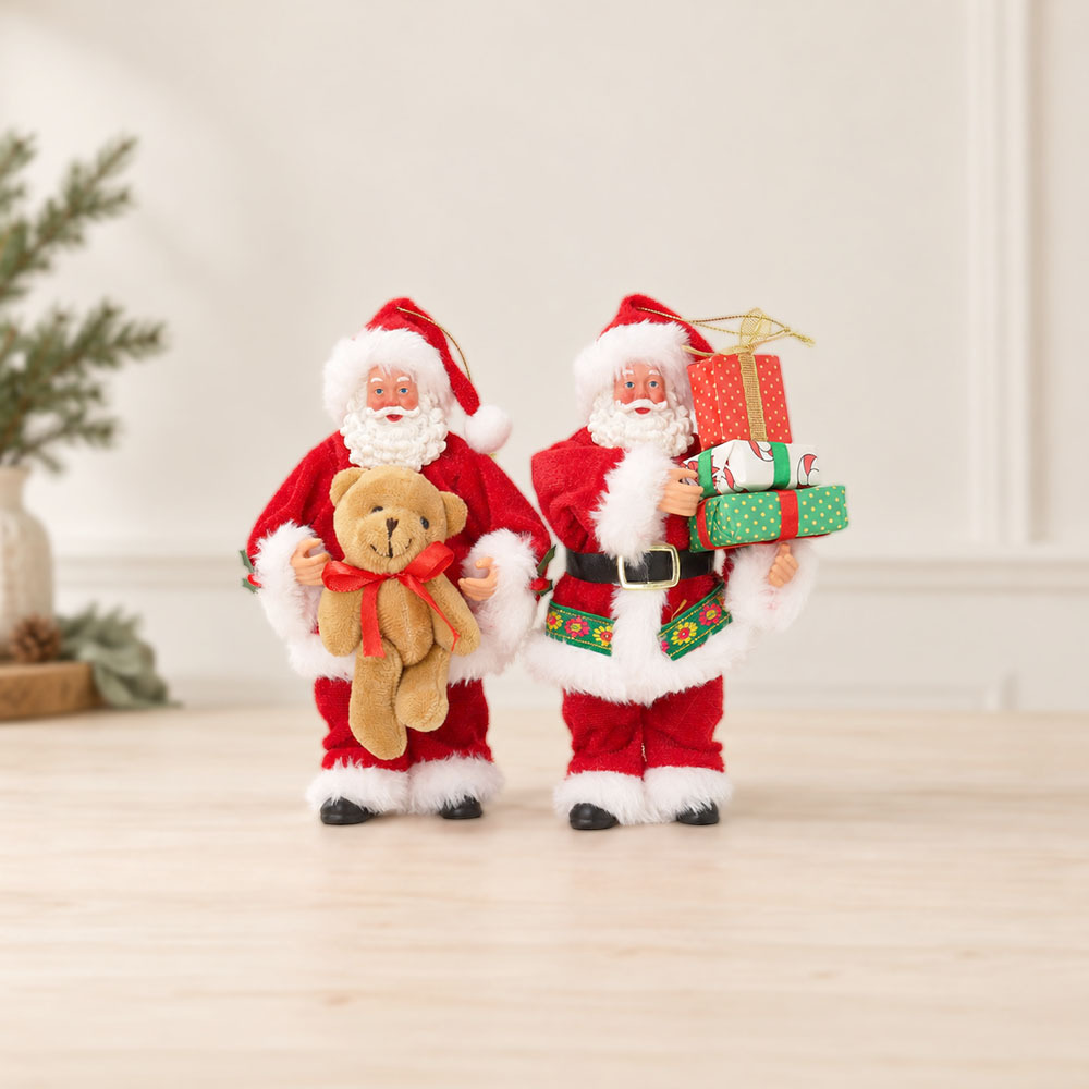クリスマス 飾り サンタクロース オーナメント オーソドックス 吊り下げ 人形 軽量 テディベア かわいい ギフト プレゼント