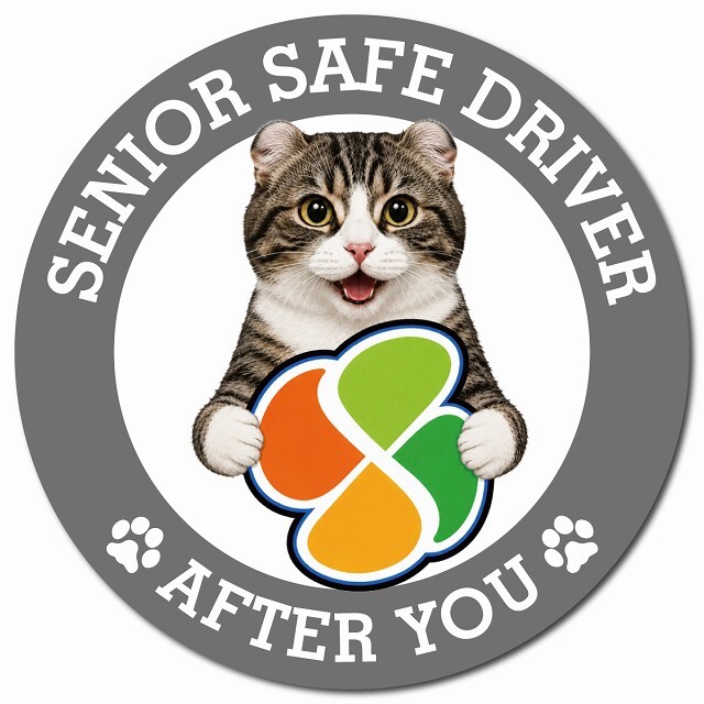 カーサイン 高齢者マーク SENIOR SAFE DRIVER キンカロー マグネット 強力 直径13cm 肉球 日本製 車 ステッカー