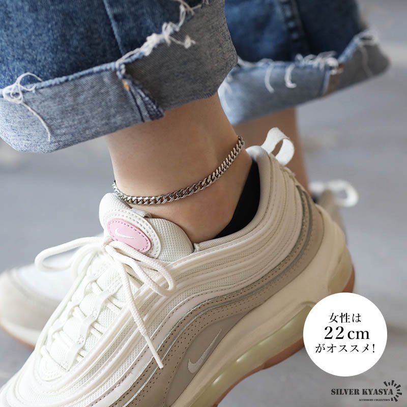 ステンレス チェーンアンクレット 喜平チェーンアンクレット ゴールド シルバー 18KGP シンプルアンクレット 足輪 足首 金属アレルギー対応