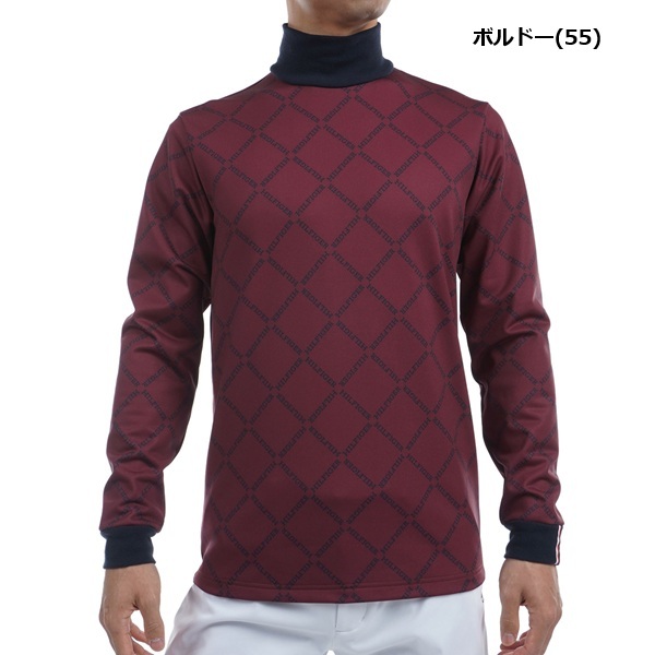 トミーヒルフィガー ゴルフ メンズ ダイヤロゴプリント 長袖ハイネックシャツ TOMMY HILFIGER GOLF THMA481 秋冬モデル お誕生日祝い お祝い 記念品 お父さん 父の日 彼氏 男性 30代 40代 50代 60代  還暦祝い 敬老の日 人気プレゼント プレゼント
