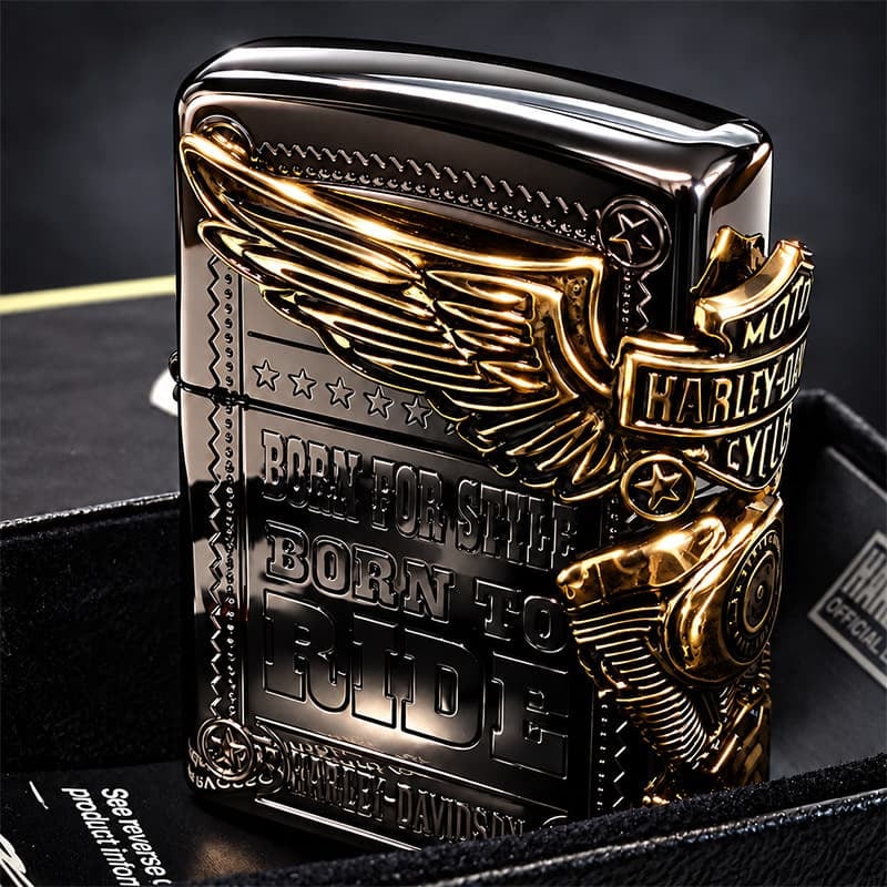 ジッポ ライター ハーレー ダビッドソン ZIPPO ブラック チタン加工 かっこいい 3面大型メタル イーグル HARLEY-DAVIDSON 日本国内限定モデル ジッポー ギフト