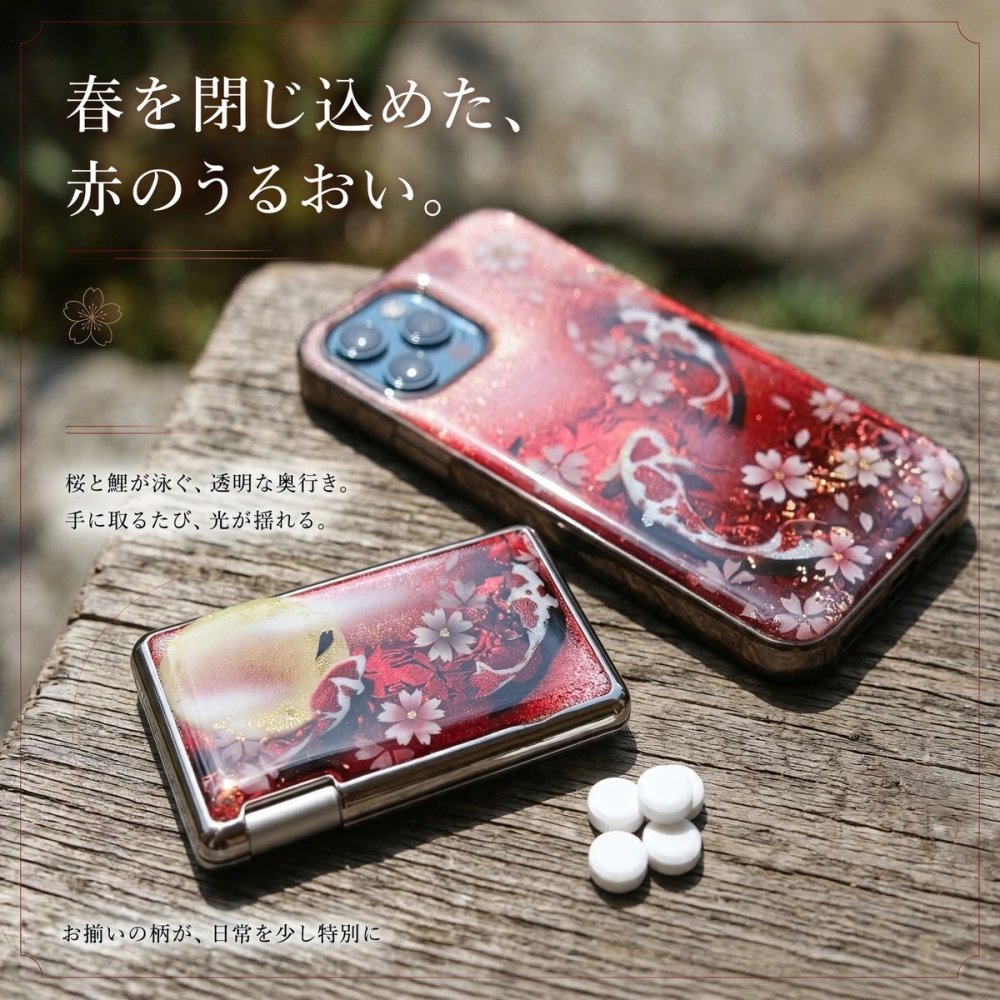 ミンティアケース『句』名入れ 職人 手作り ハンドメイド 送料無料 伝統工芸 立体樹脂 金彩 桜 和モダン 和柄 和風 和雑貨 和小物 ギフト プレゼント フリスク