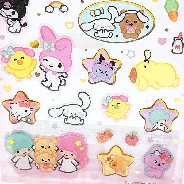 サンリオキャラクターズ ×チェゴシム クリアキャンディシール ライトピンク 文具 Sanrio