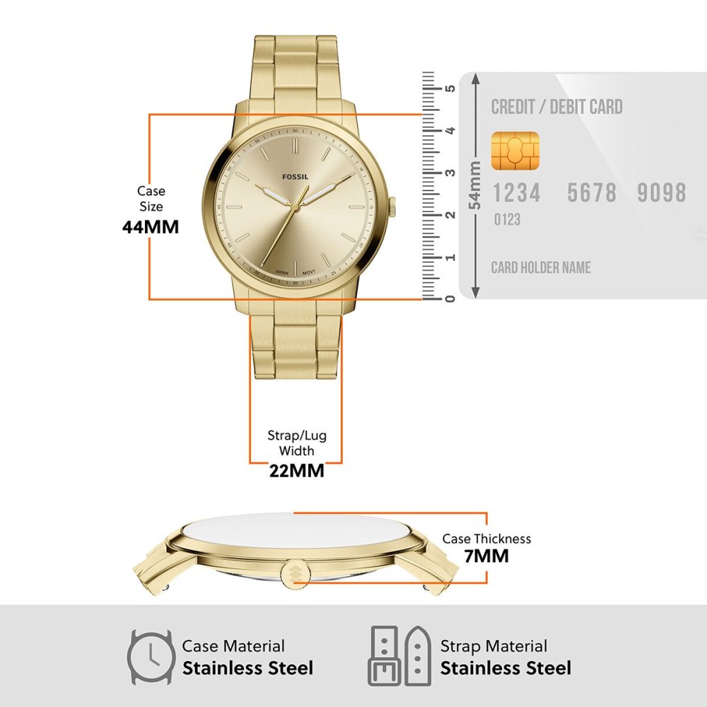 フォッシル FOSSIL 腕時計 メンズ MINIMALIST アナログ ゴールドトーン ステンレススチールウォッチ FS6181【2026 新作】
