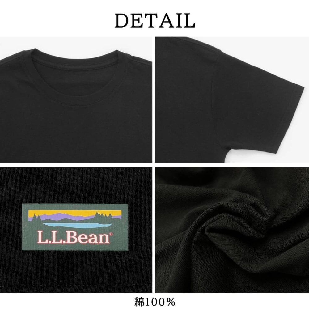 L.L.Bean エルエルビーン レディース 半袖インナーシャツ 綿100% 撥水 吸放湿 ムレにくい 汗冷え防止 肌着 下着 Tシャツ トップス 登山用 キャンプ アウトドア スポーツウェア ブランド 黒 白 M L XL karlas