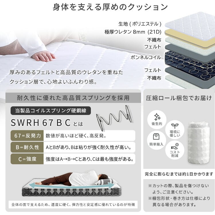 フロアベッド デザインフロア ボンネルコイルマットレスセット(ダブル) ローベッド 低床ベッド ベッドフレーム ロータイプベッド 木製 抗菌 防臭 木製ベッド コンセント2口 マットレス付き 宮棚 タブレット置き 家具 インテリア 新生活 暮らし 寝具