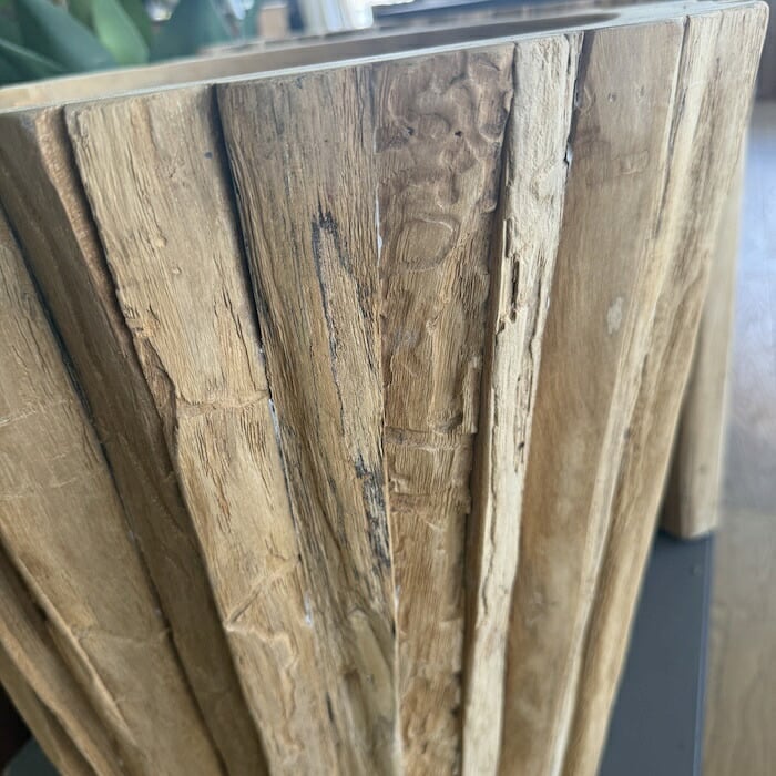 植木鉢 おしゃれ 木製 大型 丸型 16.5号 15号 11号 チークウッド コニック L M Sサイズ 鉢カバー 高級 北欧 室内 屋内 屋外 兼用 観葉植物用 サボテン 特大 玄関 インテリア プランター 深型