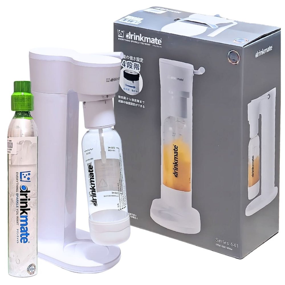 Drinkmate 641　家庭用炭酸飲料メーカー　スターターキット　電気不要　手動タイプ　ブラック／ホワイト　ガスシリンダー60L付　屋内外使用OK　新生活　ホームパーティに。国内モデル　※商品詳細を選択