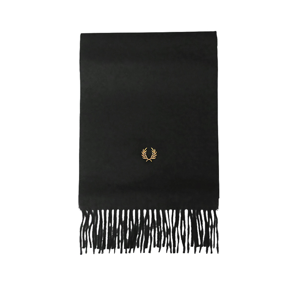 フレッドペリー FRED PERRY マフラー Plain Woven Scarf c3320-102 ユニセックス BLACK ブラック