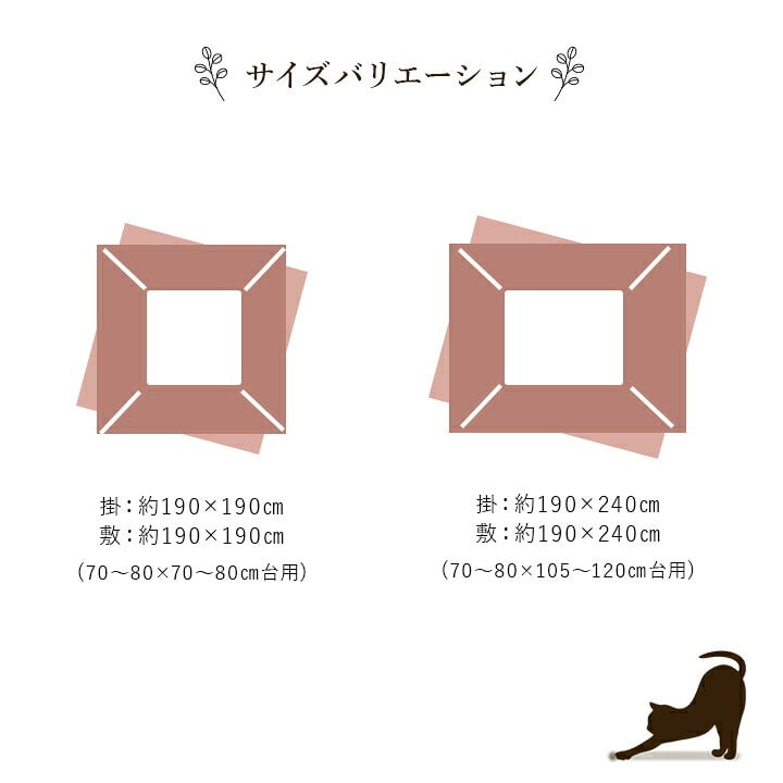 こたつ布団 掛敷セット 和柄 猫柄 長方形 約190×240cm 猫柄のかわいいこたつ布団セット ポリエステル ウレタン こたつ掛布団 こたつふとん コタツ掛け布団 コタツ掛布団 こたつ用品 冬用 冬物 寝具 寝室用品 インテリア ウレタンフォーム