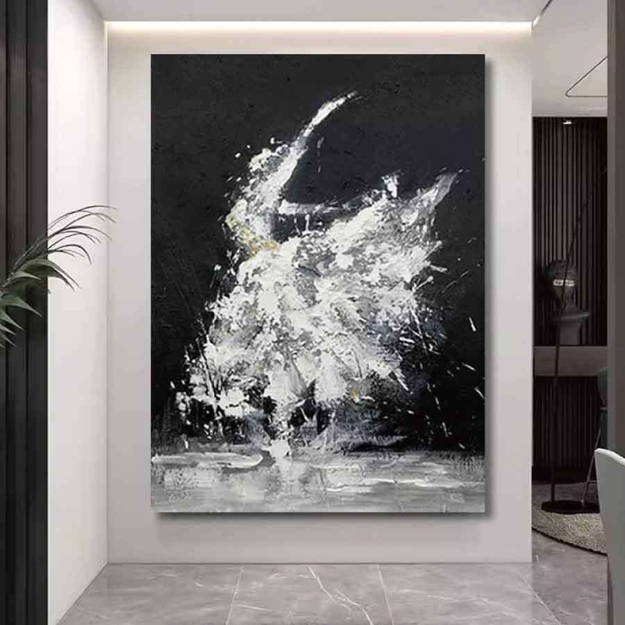 【手描き/受注生産】手描き 油絵 額入り アートパネル アートボード モダン 抽象画 60×80 大型 おしゃれ アートフレーム モノトーン 白黒 インテリア 壁掛け 玄関 リビング 絵画 yk1168