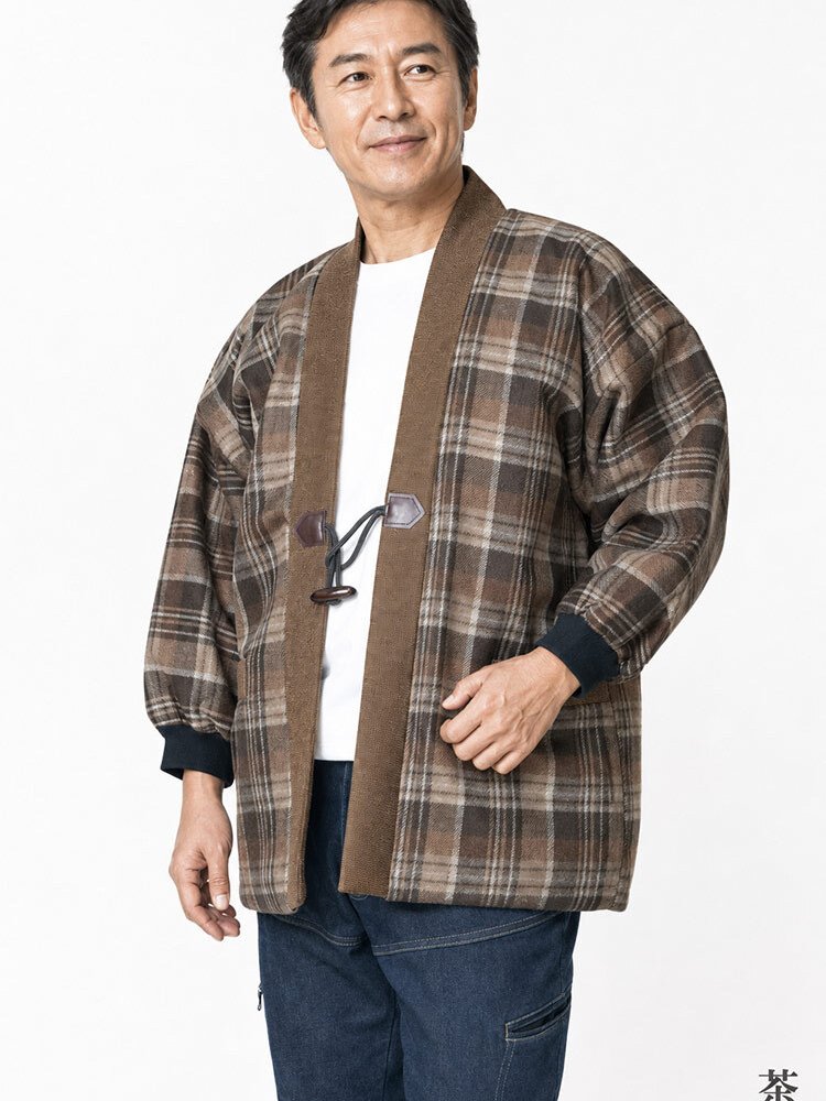 はんてん メンズ 日本製 裏ボア フリース リブ袖 冬用 アクリル100％ 71-7380 M/L セール どてら 保温 男性用 暖かい おしゃれ 半天 半纏 袢纏 男性用 ちゃんちゃんこ 丹前 おしゃれ 冬 あたたかい 部屋着 敬老の日 プレゼント ギフト 布団  還暦 40代 50代 60代 70代