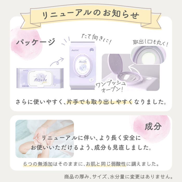 おしりふき 純水99％ 厚手 極厚 蓋つき 新生児 肌にやさしい Atsudeプラス 水分たっぷり WT007