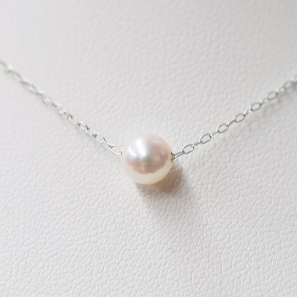 ［pearl323］ 5.5mm - 6mm 1粒 ネックレス ホワイトピンク あこや真珠