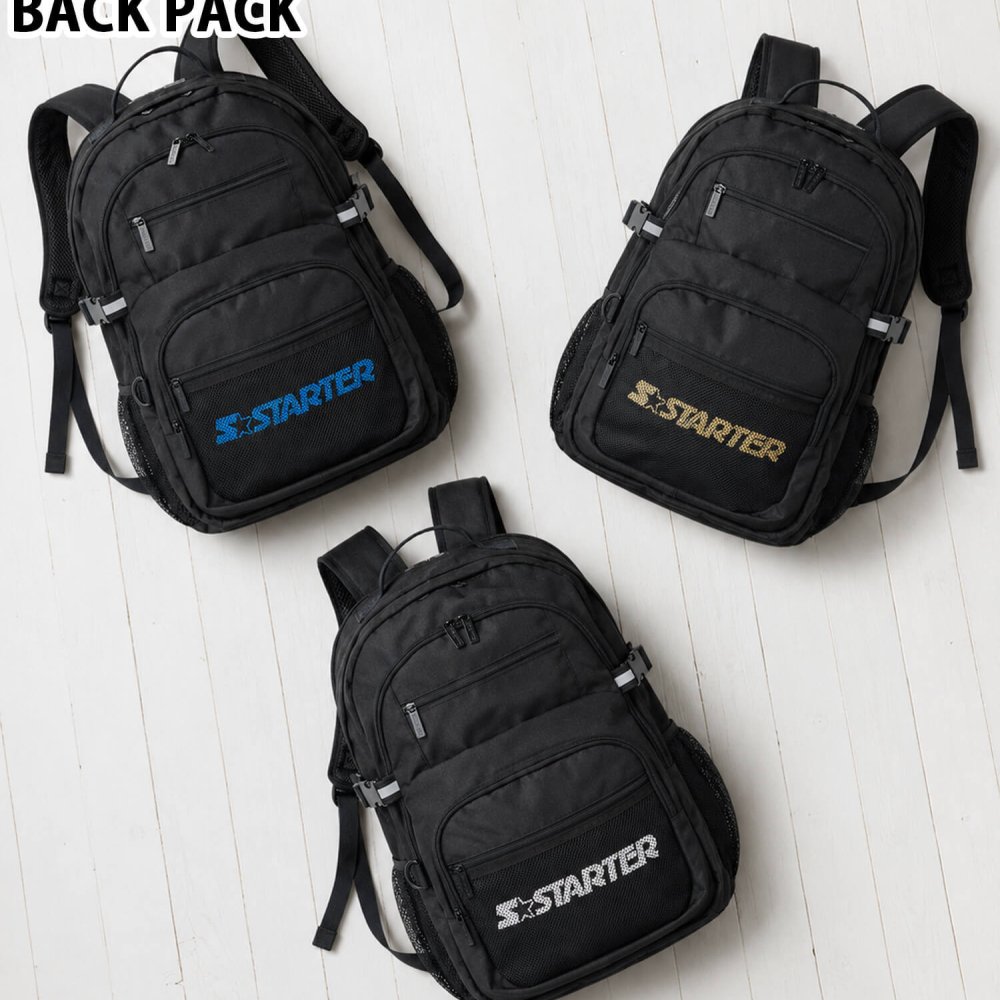 STARTER スターター リュック 大容量 25L 軽量 3層式 PC収納 a4 メンズ レディース 学生 高校生 通勤 通学 新生活 入学準備 ブランド ロゴ スクールリュック スポーツリュック アウトドア 旅行 黒 2026fw karlas