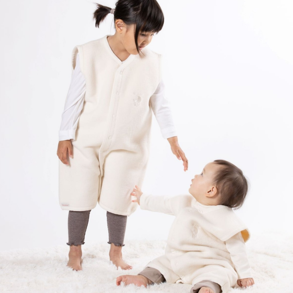 日本製 オーガニック【毛布屋の綿毛布　スリーパー】オーガニック コットン２way ベスト ロンパース 新生児 綿１００％ 着る毛布 毛布 綿毛布ベビー コットンスリーパー シンプル ベビー綿毛布 赤ちゃん毛布 ベビー 毛布 人気 冬 暖か おすすめ お昼寝 赤ちゃんの夢 新生児
