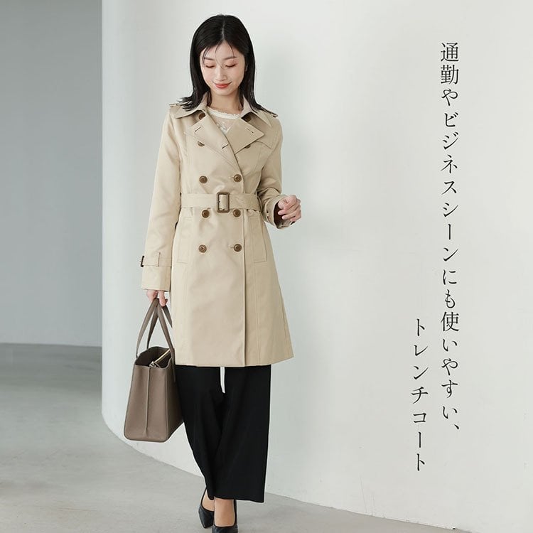 トレンチコート レディース 春 秋 冬 コート アウター 弱はっ水 入学式 入園式 卒入学 Filomo ベージュ キャメル ネイビー ブラック 7号/9号/11号/13号 ミドル丈 スプリングコート 通勤 大きいサイズ 卒業式 卒園式 ギフト プレゼント 5F (08000041r)
