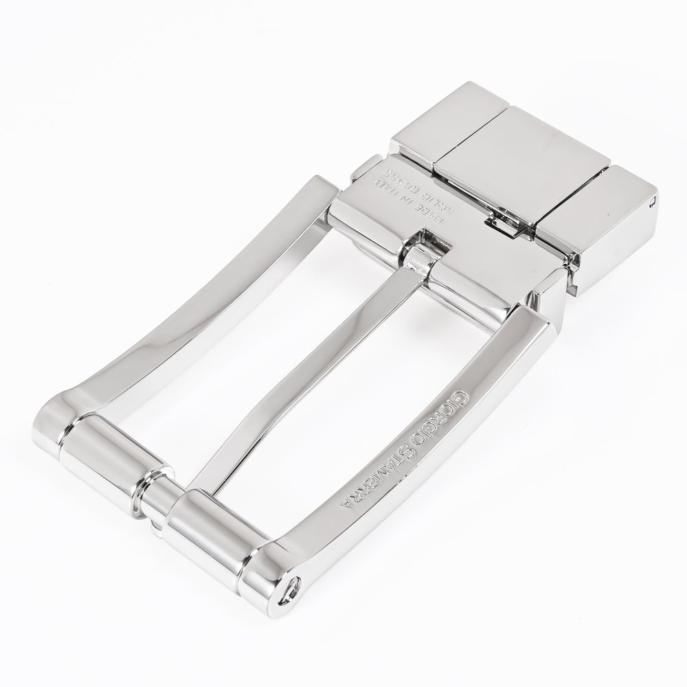 ストリンガを痛めづらいバックル ジョルジオスタメッラ ストリンガ システム用バックル 幅3.5cmモデル FBM10 裏ロゴ リバーシブルモデル シルバー 送別会 誕生日 お中元 結婚祝い 結婚式 高級 父の日 母の日 即日発送 ホワイトデー