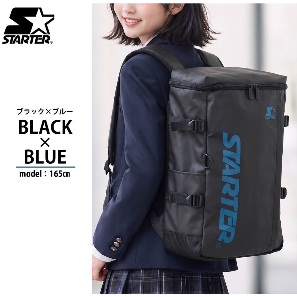 STARTER スターター リュック 大容量 30L ボックス型 バックパック 通学 通勤 PC収納 B4 A4 撥水 スクエア メンズ レディース スポーティー カジュアル 部活 部活用 スポーツ 部活リュック 高校生 大学生 学生 SCG-6802 2026FW