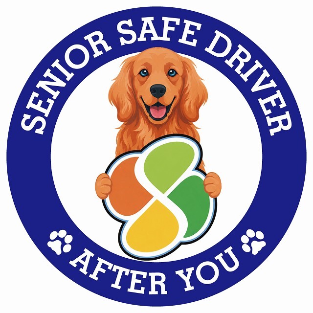 カーサイン 高齢者マーク SENIOR SAFE DRIVER アイリッシュセター ステッカー シール 直径13cm 肉球 日本製 車